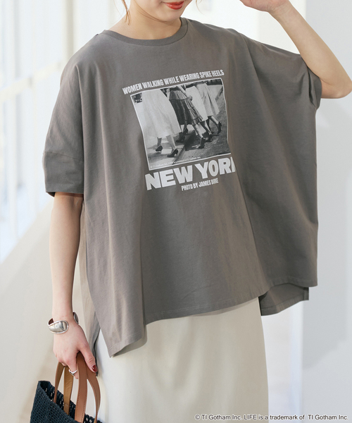 Spick & Span（スピックアンドスパン）の「GOOD ROCK SPEED / グッドロックスピード LPC 別注フォトドルマンTシャツ 2（Tシャツ/カットソー・レディース・ホワイト/ブラック系その他/ベージュ・FREE）」の9枚目の写真