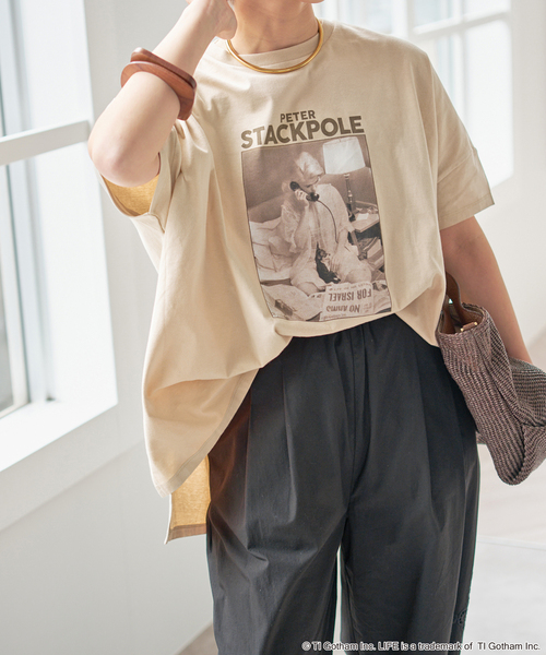 Spick & Span（スピックアンドスパン）の「GOOD ROCK SPEED / グッドロックスピード LPC 別注フォトドルマンTシャツ 2（Tシャツ/カットソー・レディース・ホワイト/ブラック系その他/ベージュ・FREE）」の20枚目の写真