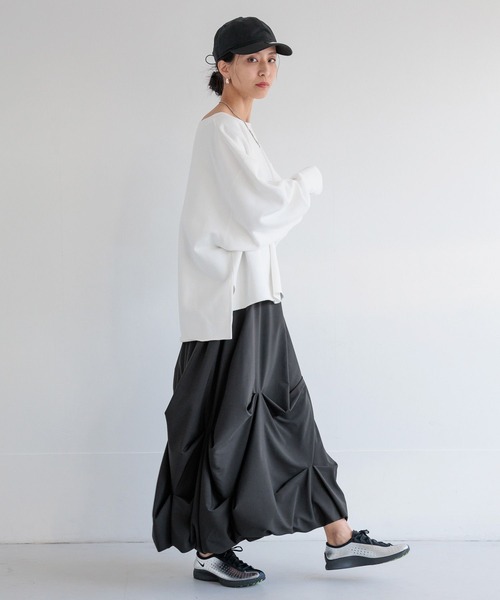 HEREIAM（ヘレイアム）の「【HEREIAM】撥水Comfy スカート（スカート・レディース・ブラック/ライトグレー・FREE）」の3枚目の写真