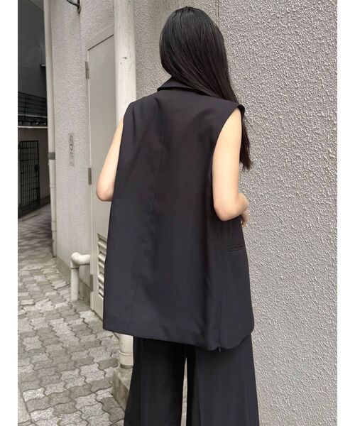 MURUA(ムルーア)の「【接触冷感】サイドオープントテーラードジレベスト【セットアップ着用可】 夏服(ベスト・レディース・ベージュ/ブルー/グレー/ブラック・FREE)」の18枚目の写真