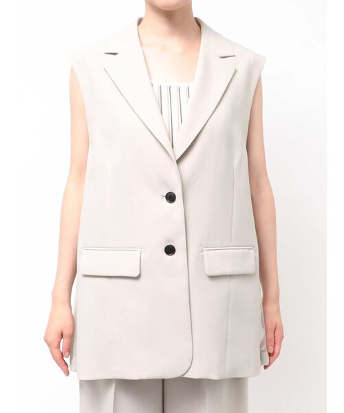 MURUA(ムルーア)の「【接触冷感】サイドオープントテーラードジレベスト【セットアップ着用可】 夏服(ベスト・レディース・ベージュ/ブルー/グレー/ブラック・FREE)」の20枚目の写真