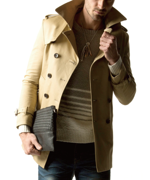 Luv maison（ラブメゾン）の「【スプリングコート】コットンストレッチトレンチコート（トレンチコート・メンズ・ベージュ/ネイビー/カーキ/キャメル・XL/M/L）」の4枚目の写真