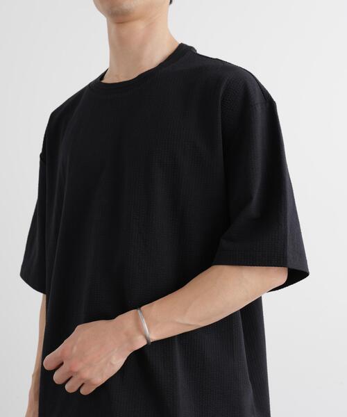 NANO universe(ナノユニバース)の「シルケットサッカーワイドTシャツ 半袖(Tシャツ/カットソー・メンズ・ホワイト/ブルー/ネイビー/ブラック・S/XL/L/M)」の17枚目の写真