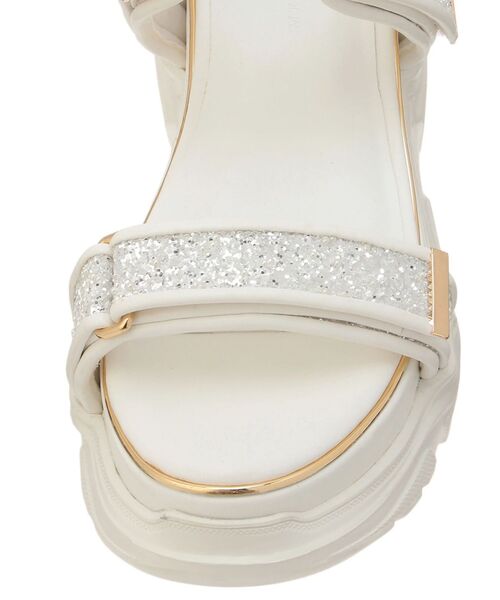 MERCURYDUO（マーキュリーデュオ）の「ダブルベルトメタルラインスポサン（サンダル・レディース・シルバー/オフホワイト・38/36）」の10枚目の写真