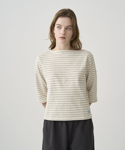 ORCIVAL(オーシバル)の「ORCIVAL | コットンロード ショートスリーブ ボートネックバスクシャツ WOMEN(Tシャツ/カットソー・レディース・レッド系その他/ホワイト系その他5/ブルー系その他5・1/2)」の2枚目の写真