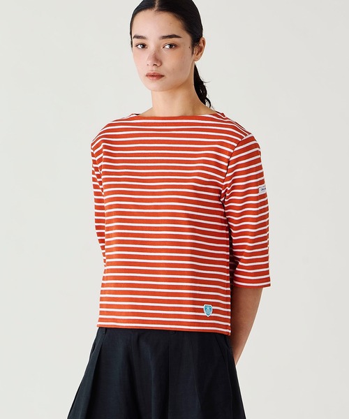 ORCIVAL(オーシバル)の「ORCIVAL | コットンロード ショートスリーブ ボートネックバスクシャツ WOMEN(Tシャツ/カットソー・レディース・レッド系その他/ホワイト系その他5/ブルー系その他5・1/2)」の17枚目の写真