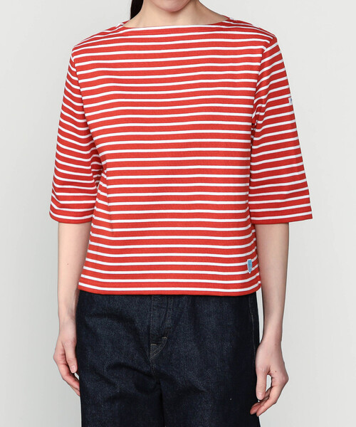ORCIVAL(オーシバル)の「ORCIVAL | コットンロード ショートスリーブ ボートネックバスクシャツ WOMEN(Tシャツ/カットソー・レディース・レッド系その他/ホワイト系その他5/ブルー系その他5・1/2)」の19枚目の写真