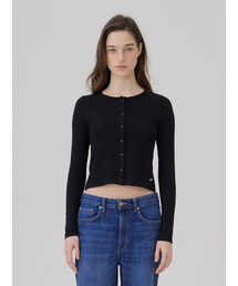 WAVE UNION（ウェーブユニオン）の「Crew neck Rib Cardigan Black（カーディガン/ボレロ）」