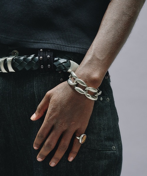 ANDER HUNK（アンダーハンク）の「Double Buckle Mesh Belt / ダブルバックルメッシュベルト（ベルト・メンズ・ブラック・FREE）」の5枚目の写真