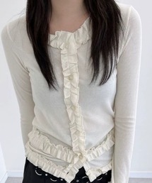 frill cardigan tops