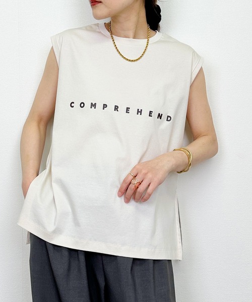 Lo-Fi(ローファイ)の「【WEB限定】ロゴ入り接触冷感フレンチスリーブプルオーバー(Tシャツ/カットソー・レディース・オフホワイト/ダークグレー/サンドベージュ・M)」の15枚目の写真