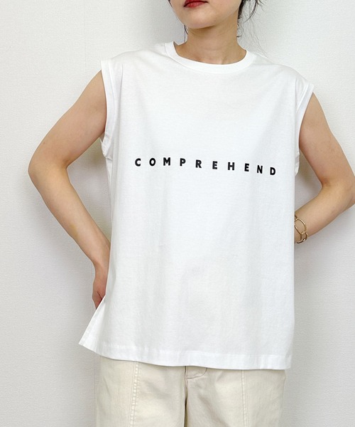 Lo-Fi(ローファイ)の「【WEB限定】ロゴ入り接触冷感フレンチスリーブプルオーバー(Tシャツ/カットソー・レディース・オフホワイト/ダークグレー/サンドベージュ・M)」の5枚目の写真
