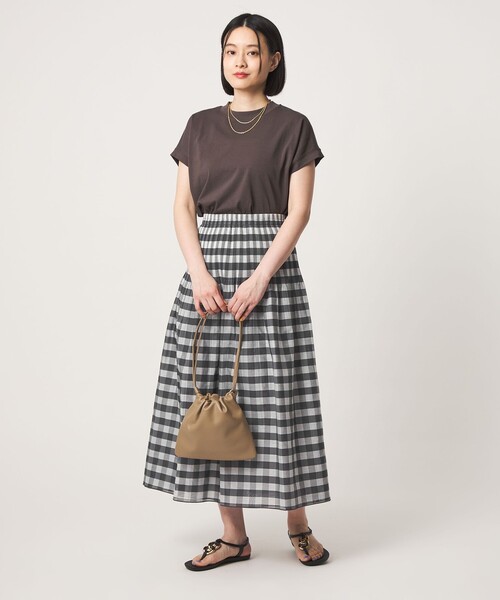 A DAY IN THE LIFE UNITED ARROWS(アデイインザライフユナイテッドアローズ)の「チェック×ストライプ リバーシブルスカート <A DAY IN THE LIFE>(スカート・レディース・ネイビー/ブラック・FREE)」の3枚目の写真