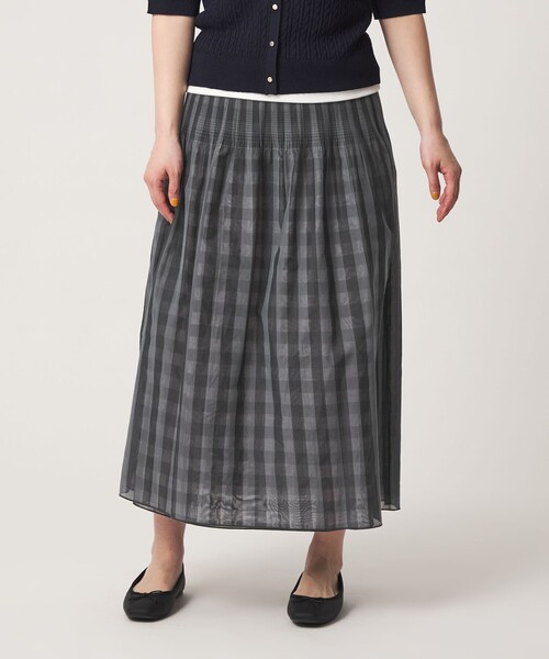 A DAY IN THE LIFE UNITED ARROWS(アデイインザライフユナイテッドアローズ)の「チェック×ストライプ リバーシブルスカート <A DAY IN THE LIFE>(スカート・レディース・ネイビー/ブラック・FREE)」の5枚目の写真