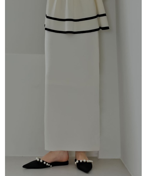 MEISM（ミズム）の「[MEISM by Re:EDIT][低身長サイズ有]スウェットライクバックシームナローニットスカート（スカート・レディース・ブラック/ホワイト・LARGE/MEDIUM/SHORT）」の13枚目の写真