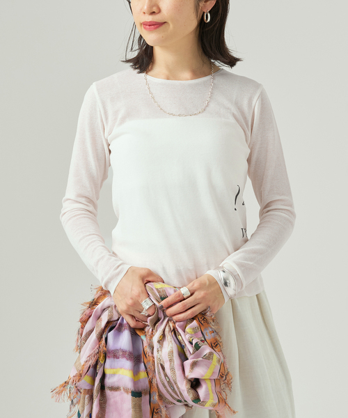 VERMEIL par iena（ヴェルメイユパーイエナ）の「サイドロゴプリントプルオーバー（ニット/セーター・レディース・ブラウン/ホワイト・FREE）」の20枚目の写真