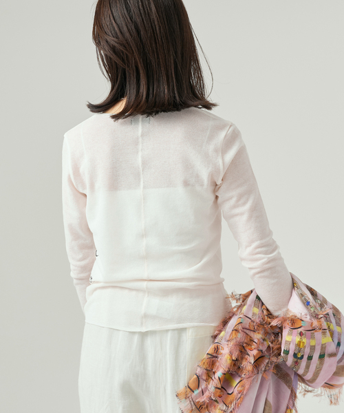 VERMEIL par iena（ヴェルメイユパーイエナ）の「サイドロゴプリントプルオーバー（ニット/セーター・レディース・ブラウン/ホワイト・FREE）」の22枚目の写真