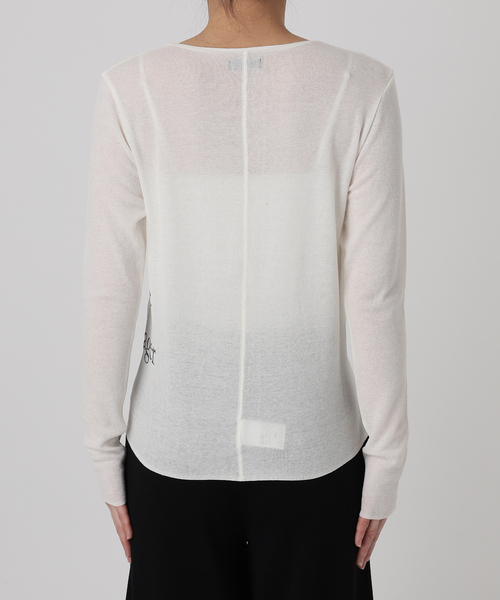 VERMEIL par iena（ヴェルメイユパーイエナ）の「サイドロゴプリントプルオーバー（ニット/セーター・レディース・ブラウン/ホワイト・FREE）」の11枚目の写真