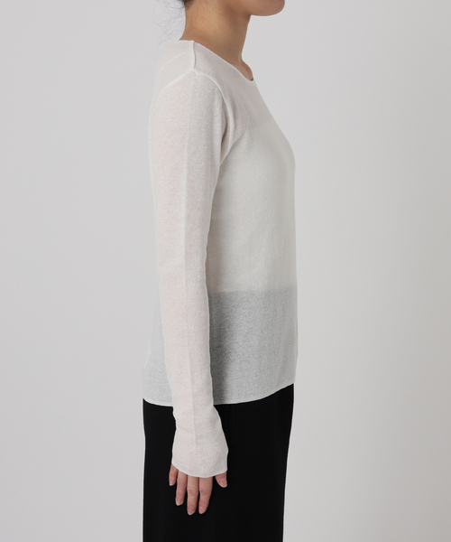 VERMEIL par iena（ヴェルメイユパーイエナ）の「サイドロゴプリントプルオーバー（ニット/セーター・レディース・ブラウン/ホワイト・FREE）」の12枚目の写真