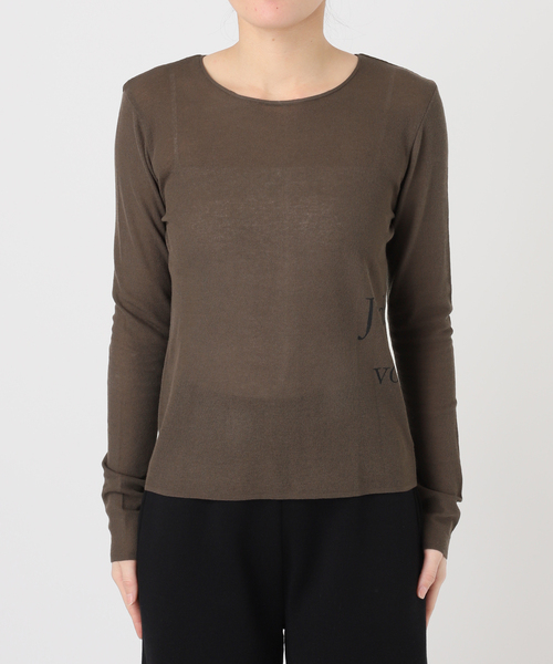 VERMEIL par iena（ヴェルメイユパーイエナ）の「サイドロゴプリントプルオーバー（ニット/セーター・レディース・ブラウン/ホワイト・FREE）」の17枚目の写真