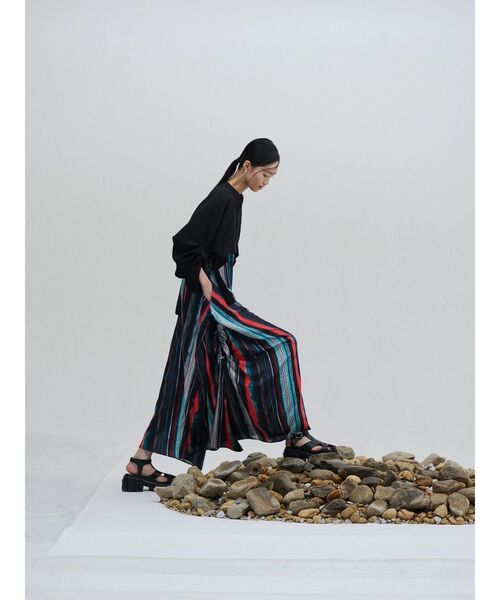 UN3D.(アンスリード)の「TIE-DYE STRIPE AIO / タイダイストライプオールインワン(つなぎ/オールインワン・レディース・ブラック/ライム・38/36)」の7枚目の写真