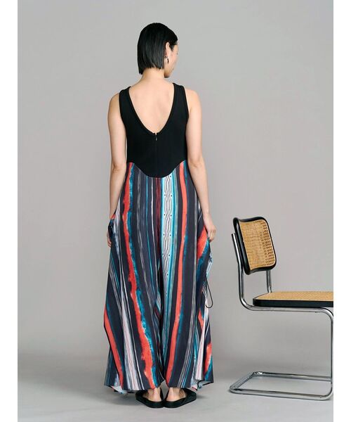 UN3D.(アンスリード)の「TIE-DYE STRIPE AIO / タイダイストライプオールインワン(つなぎ/オールインワン・レディース・ブラック/ライム・38/36)」の10枚目の写真