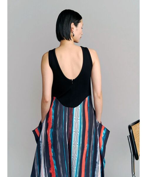 UN3D.(アンスリード)の「TIE-DYE STRIPE AIO / タイダイストライプオールインワン(つなぎ/オールインワン・レディース・ブラック/ライム・38/36)」の13枚目の写真