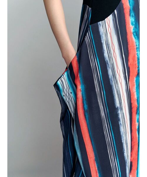 UN3D.(アンスリード)の「TIE-DYE STRIPE AIO / タイダイストライプオールインワン(つなぎ/オールインワン・レディース・ブラック/ライム・38/36)」の15枚目の写真