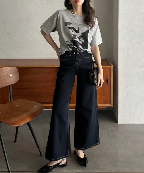 Eclat one(エクラワン)の「【Eclat one】 モノトーン フォト Tシャツ(Tシャツ/カットソー・レディース・ブラック系その他3/ブラック系その他/ブラック系その他2/ホワイト・FREE)」の15枚目の写真