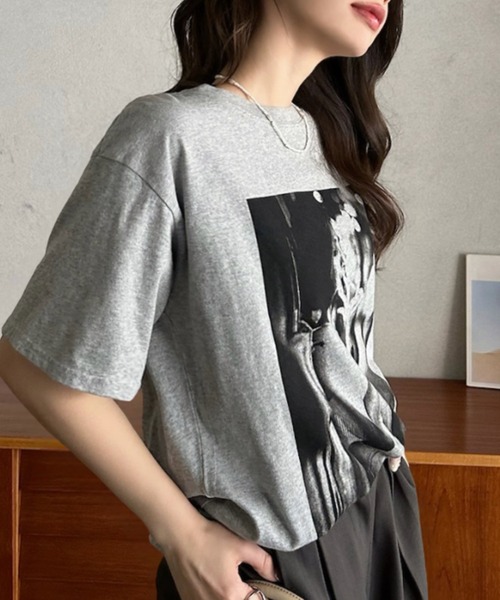 Eclat one(エクラワン)の「【Eclat one】 モノトーン フォト Tシャツ(Tシャツ/カットソー・レディース・ブラック系その他3/ブラック系その他/ブラック系その他2/ホワイト・FREE)」の19枚目の写真