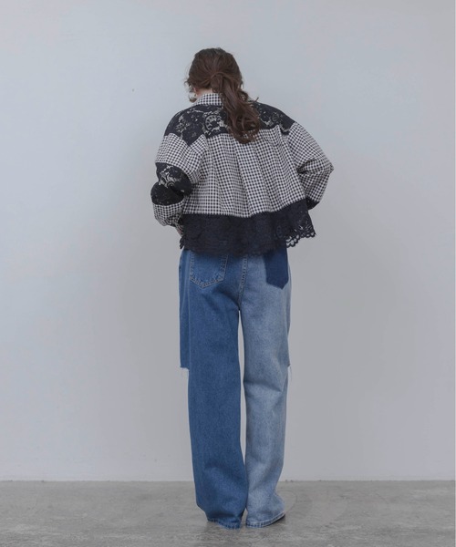 Eimee Law(エイミーロウ)の「レース刺繍テキストエンブロシャツ(シャツ/ブラウス・レディース・チェック/アイボリー/ブラック/オフホワイト・FREE)」の17枚目の写真