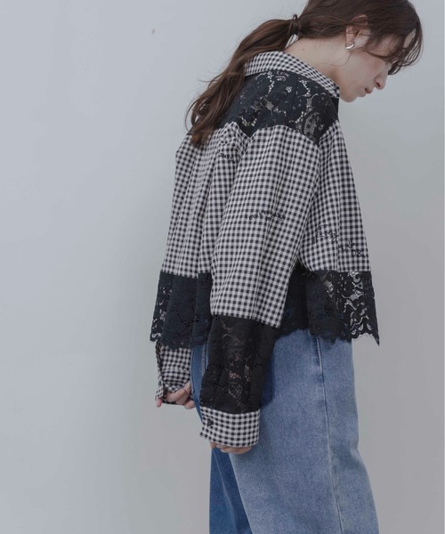 Eimee Law(エイミーロウ)の「レース刺繍テキストエンブロシャツ(シャツ/ブラウス・レディース・チェック/アイボリー/ブラック/オフホワイト・FREE)」の22枚目の写真