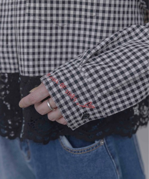 レース刺繍テキストエンブロシャツ Eimee Law│Eimee Law & LHELBIE