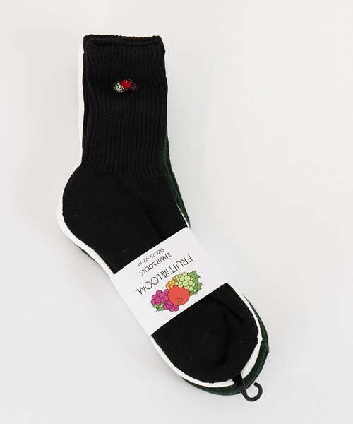 FRUIT OF THE LOOM（フルーツオブザルーム）の「【FRUIT OF THE LOOM/フルーツ・オブ・ザ・ルーム】3Pゆるリッチェル刺繍ソックス/3足パッククウォーター丈ソックス（ソックス/靴下・メンズ・ホワイト系その他/ブルー系その他・フリー）」の10枚目の写真