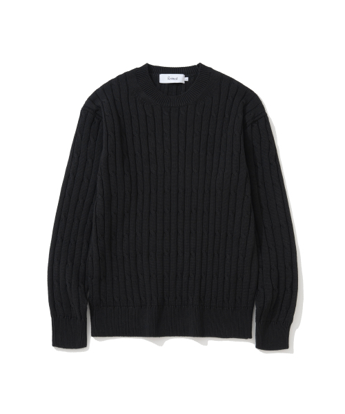 KNITTED(ニッティド)の「ケーブルラウンドニット ブラック(ニット/セーター・レディース・その他・M/L/XL)」の2枚目の写真