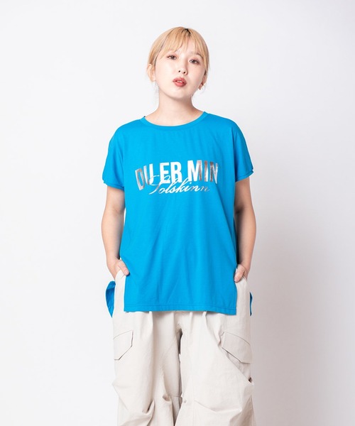 OSMOSIS(オズモーシス)の「箔プリントプルオーバー(Tシャツ/カットソー・レディース・ホワイト/ブルー/ブラック・ONE SIZE)」の3枚目の写真