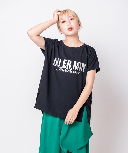 OSMOSIS(オズモーシス)の「箔プリントプルオーバー(Tシャツ/カットソー・レディース・ホワイト/ブルー/ブラック・ONE SIZE)」の2枚目の写真