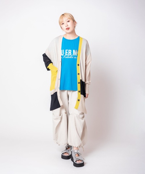 OSMOSIS(オズモーシス)の「箔プリントプルオーバー(Tシャツ/カットソー・レディース・ホワイト/ブルー/ブラック・ONE SIZE)」の12枚目の写真