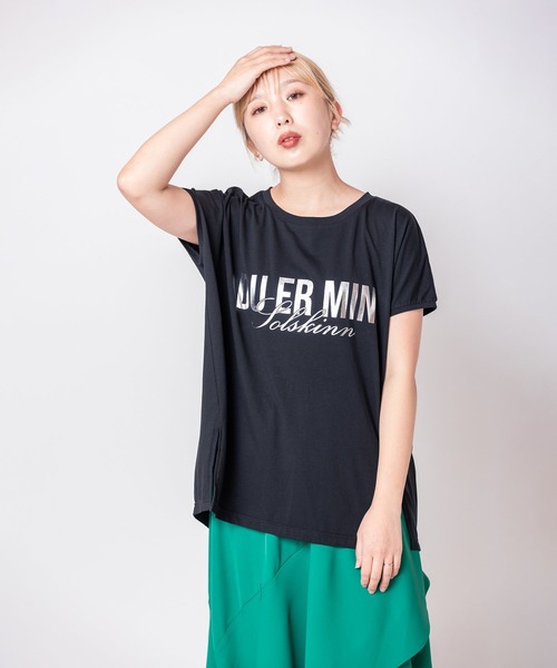 OSMOSIS(オズモーシス)の「箔プリントプルオーバー(Tシャツ/カットソー・レディース・ホワイト/ブルー/ブラック・ONE SIZE)」の14枚目の写真