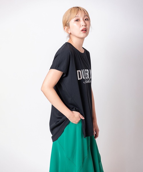 OSMOSIS(オズモーシス)の「箔プリントプルオーバー(Tシャツ/カットソー・レディース・ホワイト/ブルー/ブラック・ONE SIZE)」の15枚目の写真