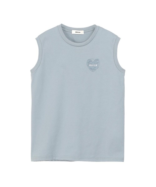 ZUCCa(ズッカ)の「HEART LOGO JERSEY(ベスト・レディース・カーキ/ライトブルー/ブラック/ホワイト・M size)」の4枚目の写真