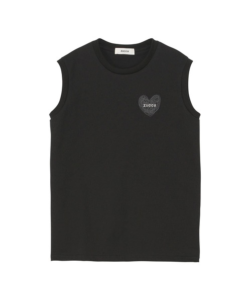 ZUCCa(ズッカ)の「HEART LOGO JERSEY(ベスト・レディース・カーキ/ライトブルー/ブラック/ホワイト・M size)」の2枚目の写真