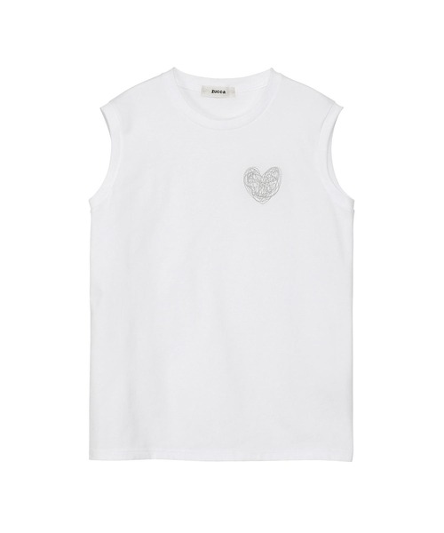 ZUCCa(ズッカ)の「HEART LOGO JERSEY(ベスト・レディース・カーキ/ライトブルー/ブラック/ホワイト・M size)」の6枚目の写真