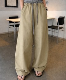 [3color]ウエストゴムドロストワイドパンツ