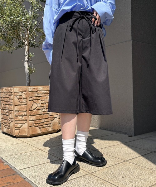 ISOOK / アイスー】ウエストリボンバミューダパンツ / ハーフパンツ