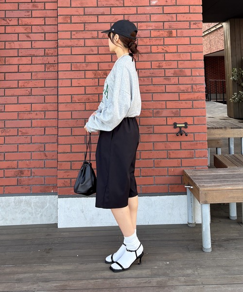 ISOOK(アイスー)の「【ISOOK / アイスー】ウエストリボンバミューダパンツ / ハーフパンツ ショートパンツ タックパンツ ウエストゴム ZOZOTOWN限定(その他パンツ・レディース・ベージュ/ブラック・FREE)」の15枚目の写真