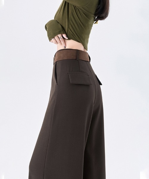 ONEP STAR（ワンピスター）の「タックデザインワイドパンツ（その他パンツ・レディース・ダークブラウン/ブラック/ダークグレー・X-LARGE/LARGE/MEDIUM/SMALL）」の14枚目の写真