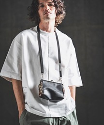 GLIMCLAP（グリムクラップ）の「mko13586- Round Mixed-Material Kiss-Lock Bag コンパクトバッグ(202-049-gls-cg)（ショルダーバッグ）」