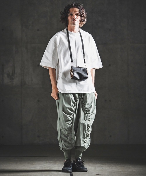 mko13586- Round Mixed-Material Kiss-Lock Bag コンパクトバッグ(202