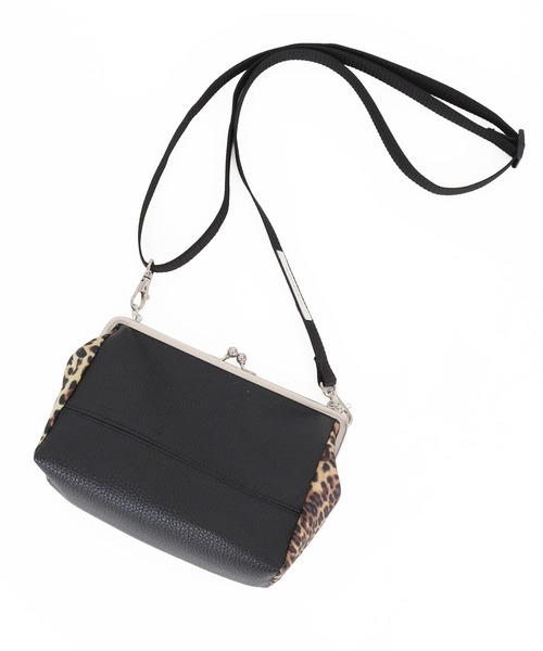 GLIMCLAP(グリムクラップ)の「mko13586- Round Mixed-Material Kiss-Lock Bag コンパクトバッグ(202-049-gls-cg)(ショルダーバッグ・メンズ・ブラック・FREE)」の9枚目の写真